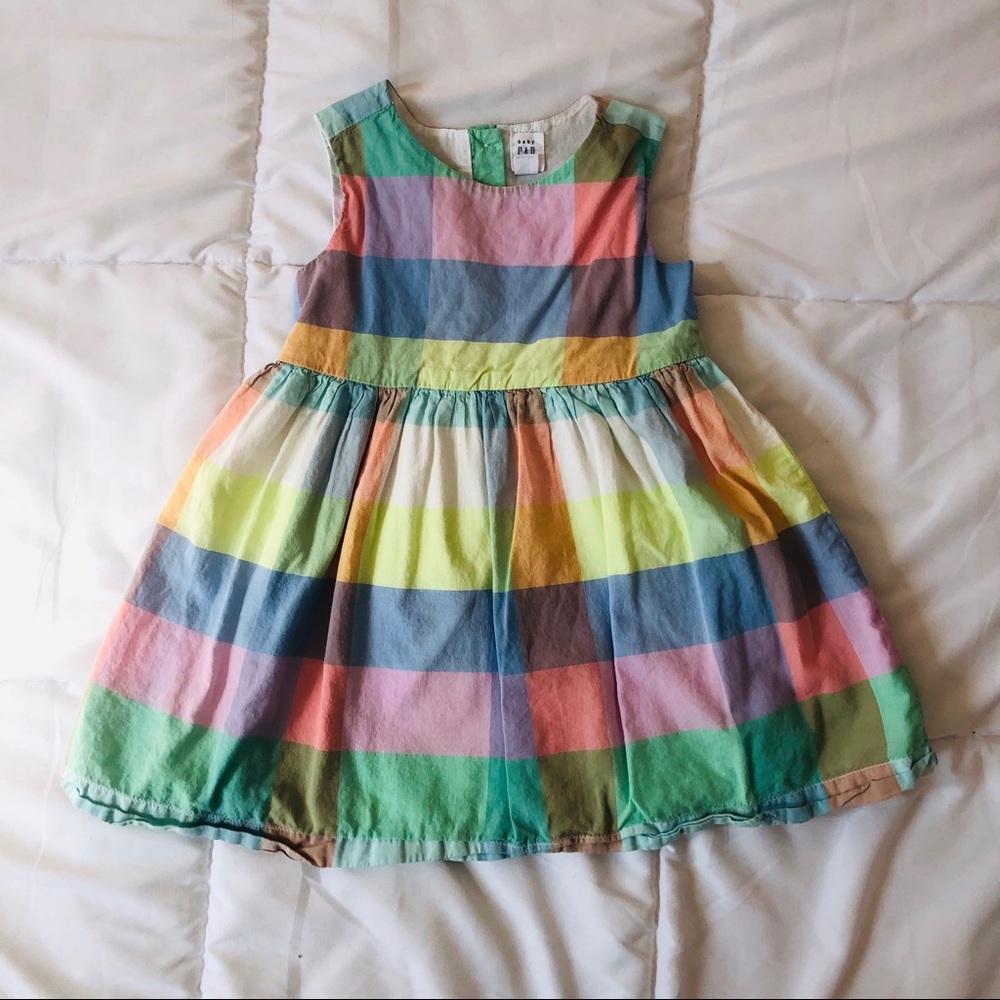 GAP Rainbow Plaid Sleeveless Dress